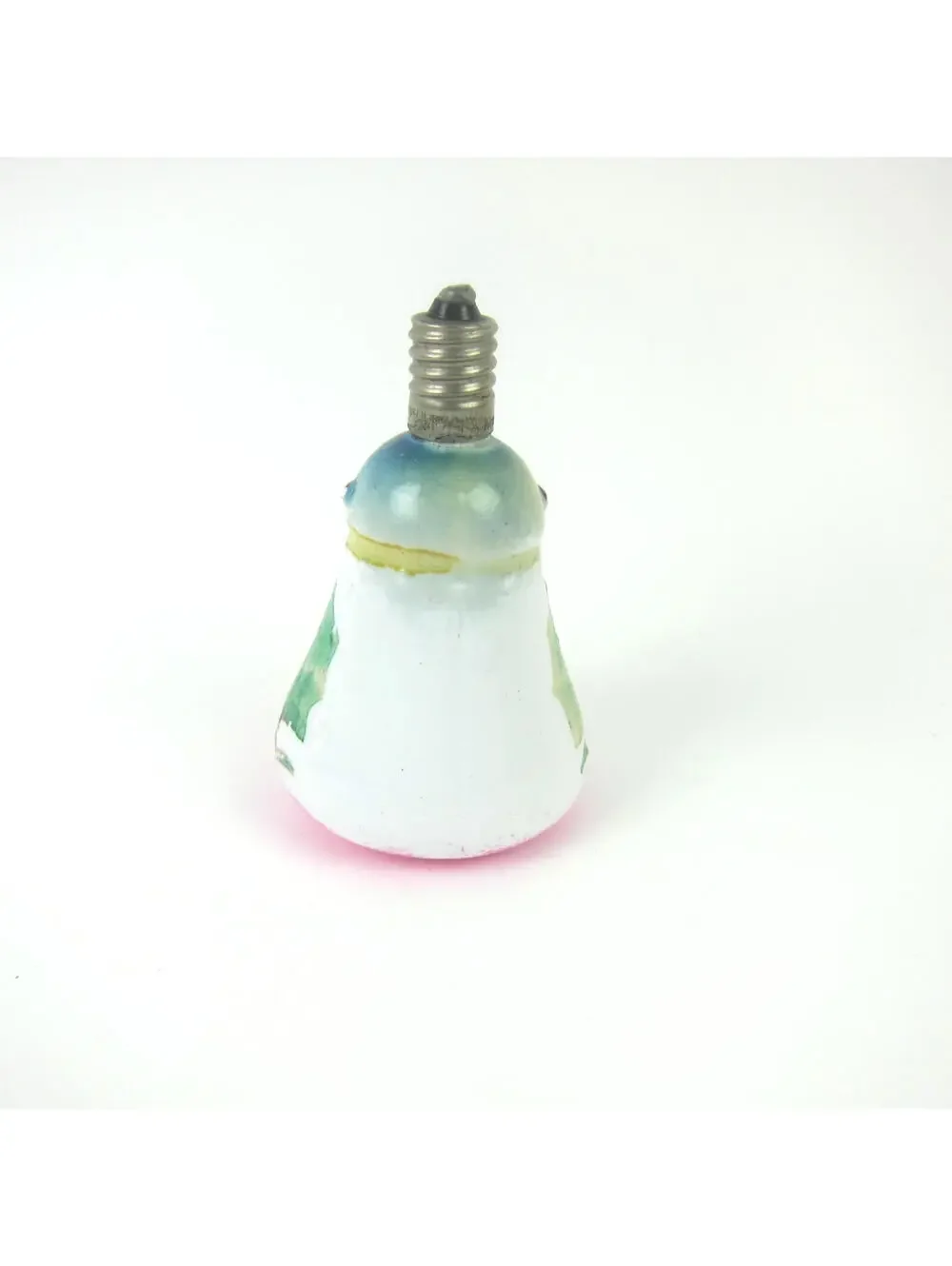 Vintage Christmas Figural Milk Glass Light Bulb C6 Bell Shape w/ Tree Japan